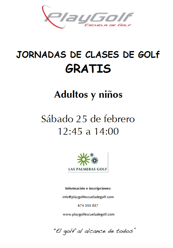 JORNADAS DE CLASES DE GOLF GRATIS