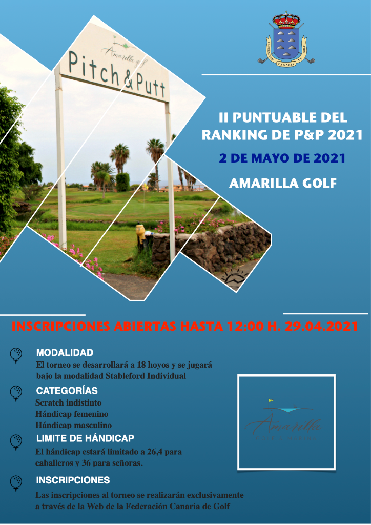 CUADRO DE GANADORES - II PUNTUABLE DEL RANKING DE P&P 2021 - AMARILLA GOLF - 