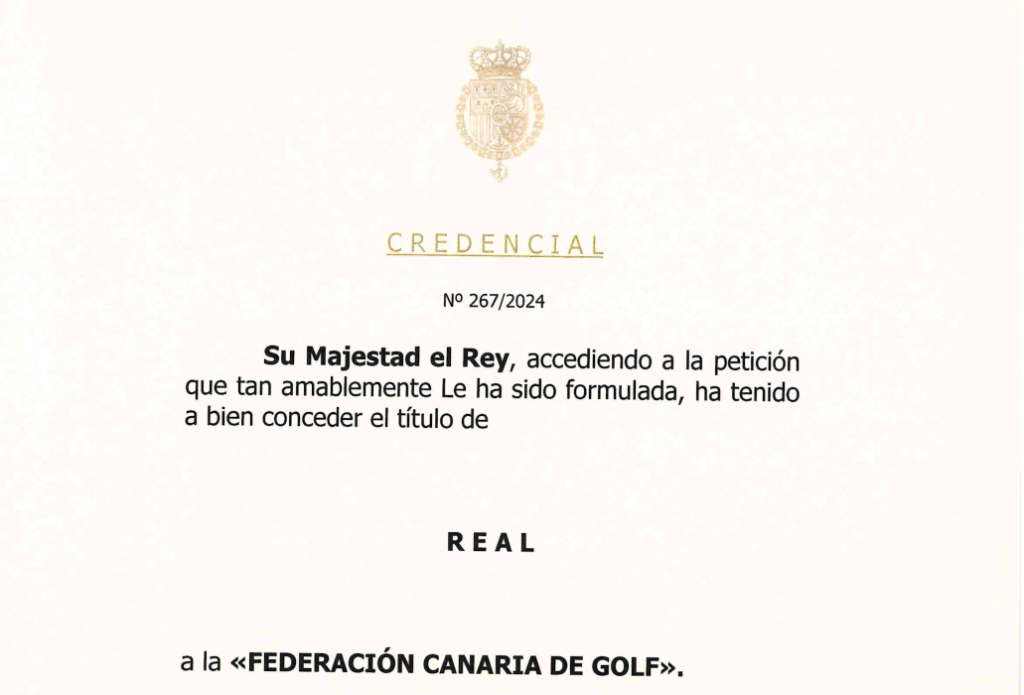 Con todos ustedes… La Real Federación Canaria de Golf.